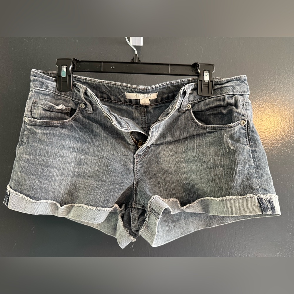 21 Denim Women's Washed Gray Jean Shorts
